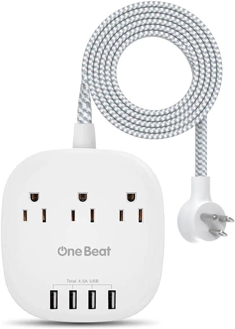 I bought this because the cord is braided, has a velcro strip to hold unused cord coiled up and has enough USA-A charging outlets. The plugs are far enough apart you can put apple branded computer and iphone charger bricks plugged in next to each other as well. My iphone appeared to fast charge using the USB-A plug so likely I don't even need that brick plugged in. The USB-A ports are tighter than the ones on the apple bricks but so far any cord I tried in it went in ok and worked. Be aware this