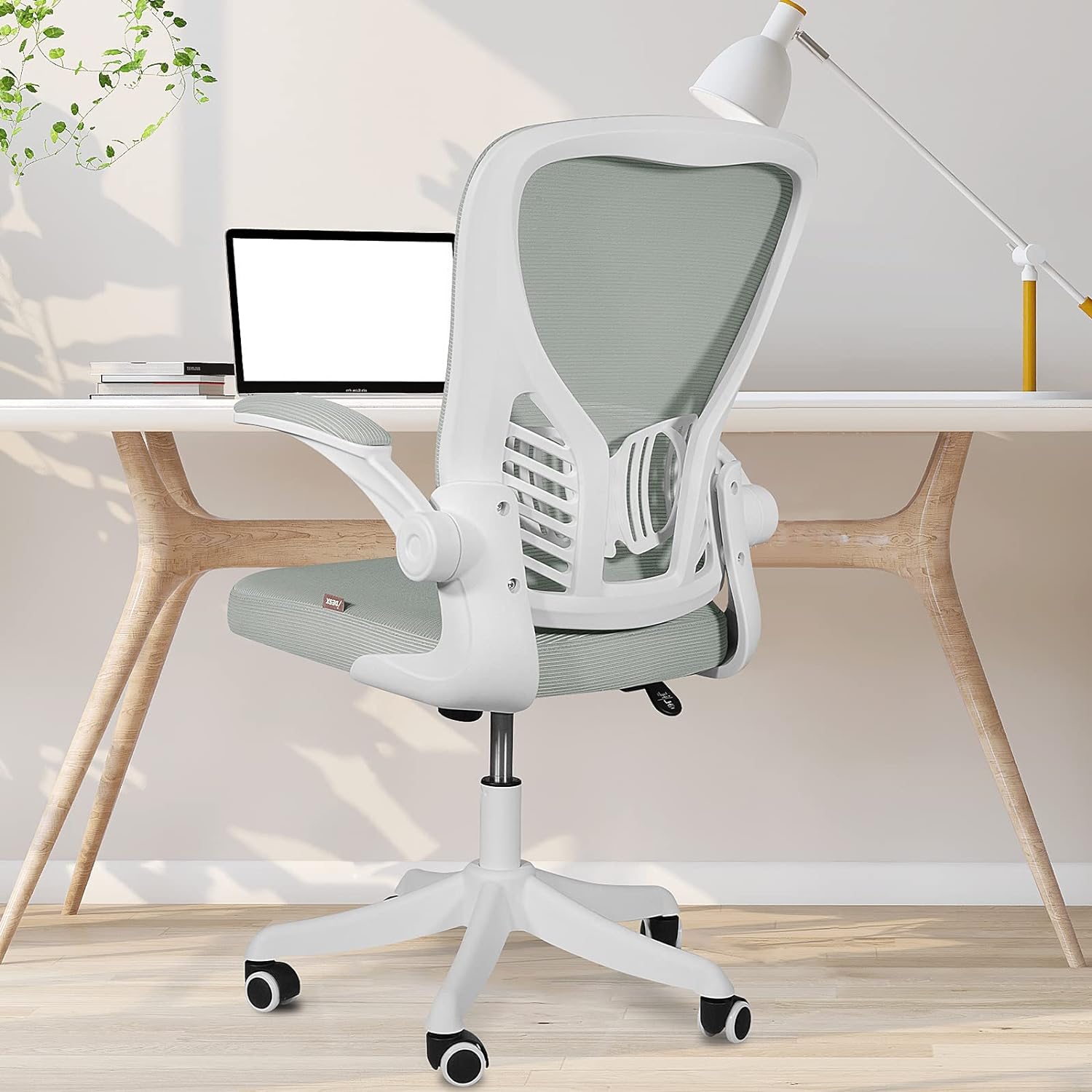 Desk Chairs with Wheels and Arms Ergonomic Mesh Office Chair with 300LBS Capacity (Grey-1Unit)