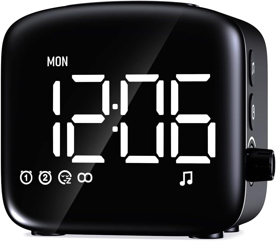 Easysleep Digital Wake Up Alarm Clock with Big LED Display 27 Soothing Sounds Lound Sunrise Clock Dual 3 Alarms Memory Snooze Setting 4 Brightness for Deep Sleepers Adults Teenagers Kids