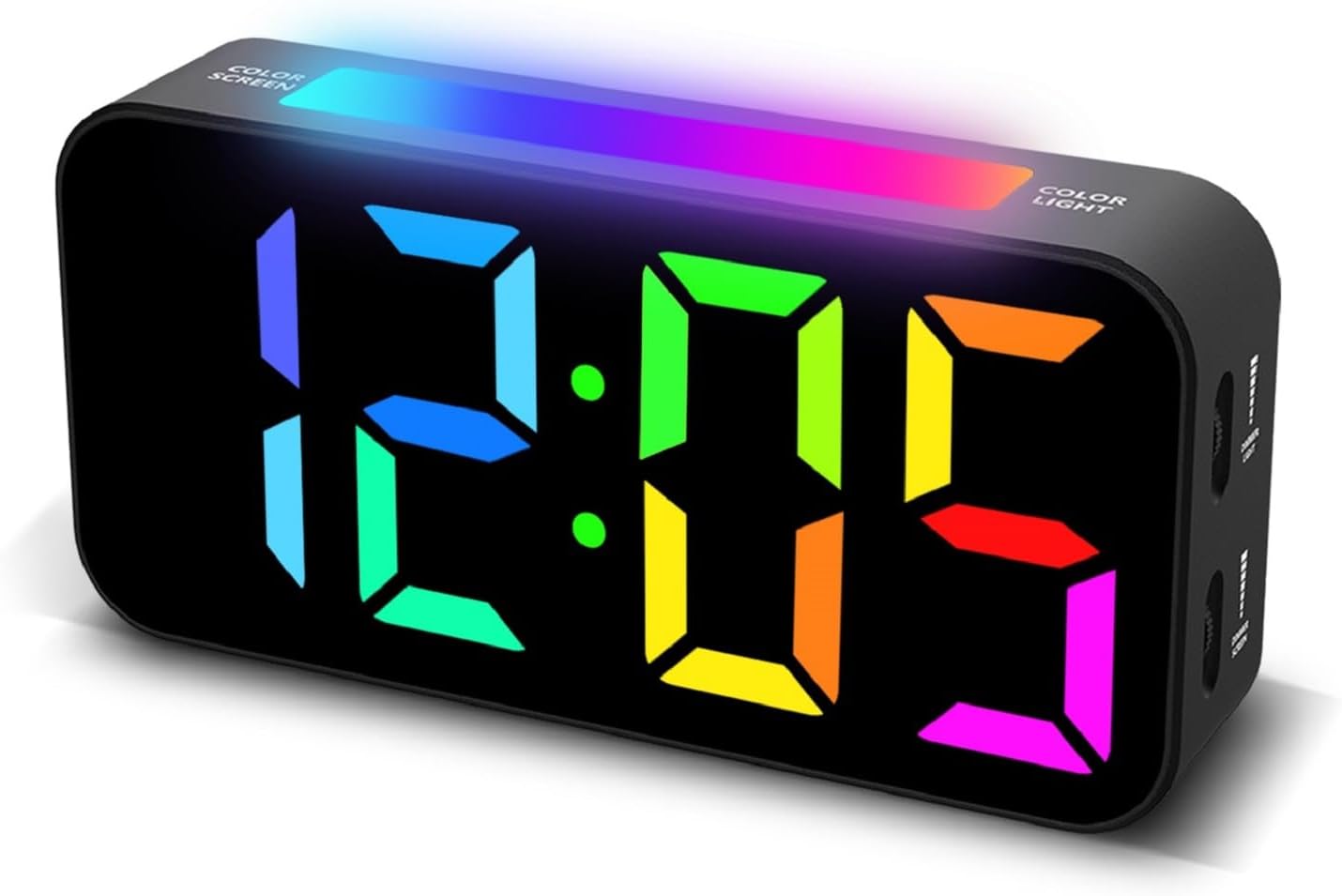 Loud Alarm Clocks for Bedrooms Heavy Sleepers, Digital Clock with Night Light, Large Display, USB Charger, Dual Alarm, Snooze, Dimmable Alarm Clock for Kids Teens Boys Girls