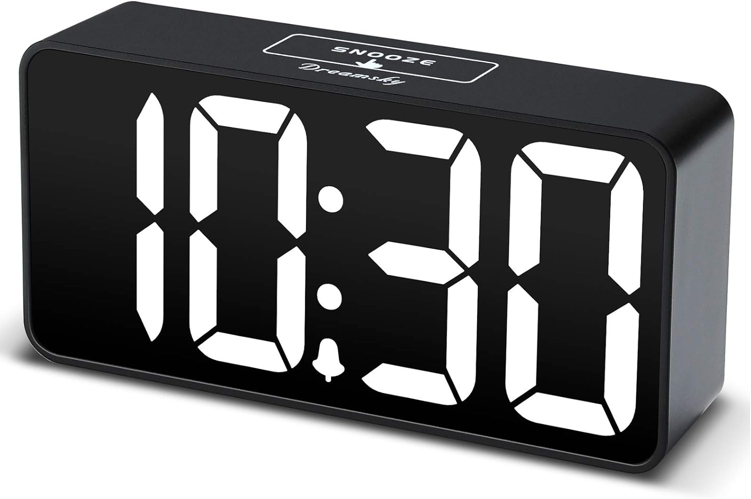 DreamSky Compact Digital Alarm Clock with USB Charging Port, 0-100% Brightness Dimmer, Large Bold Number Display, Adjustable Alarm Volume, 12/24Hr, Snooze, Small Desk Clocks for Bedroom Bedside