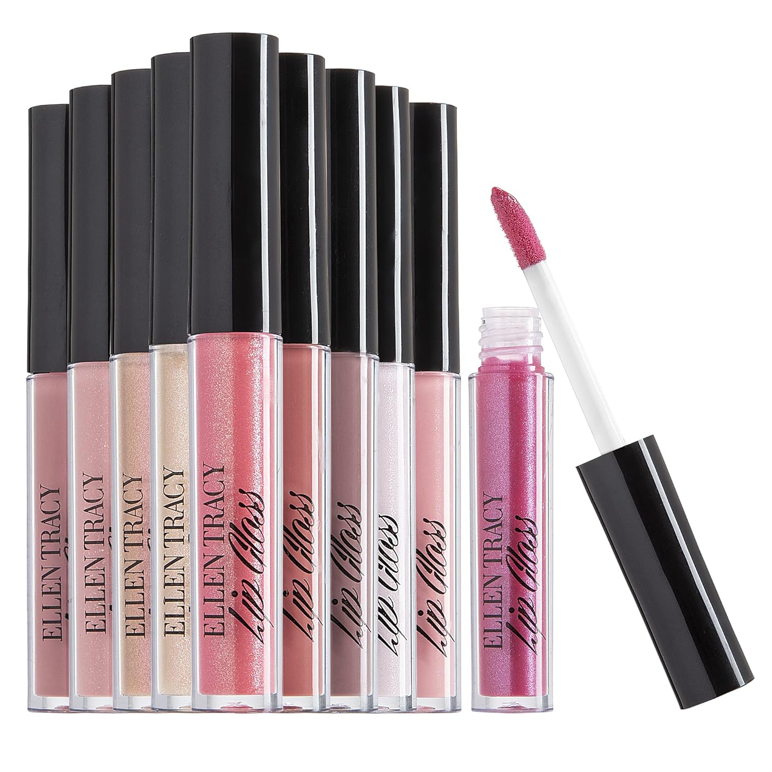 Ellen Tracy 10 Pc Lip Gloss Collection, Shimmery Lip Glosses for Women and Girls, Long Lasting Lip Gloss Set with Rich Varied Colors, Great Holiday and Birthday Gift