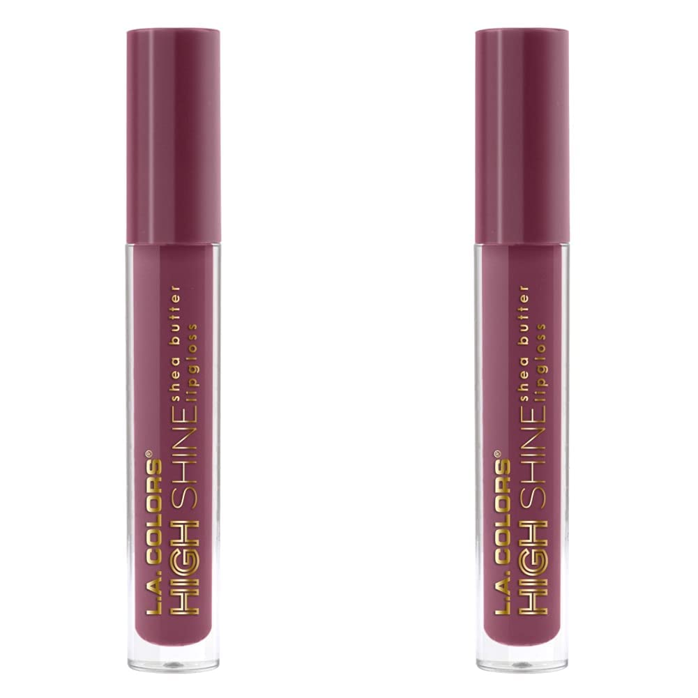 L.A. COLORS High Shine Shea Butter Lip Gloss, Bohemian, 0.14 Ounce (Pack of 2)