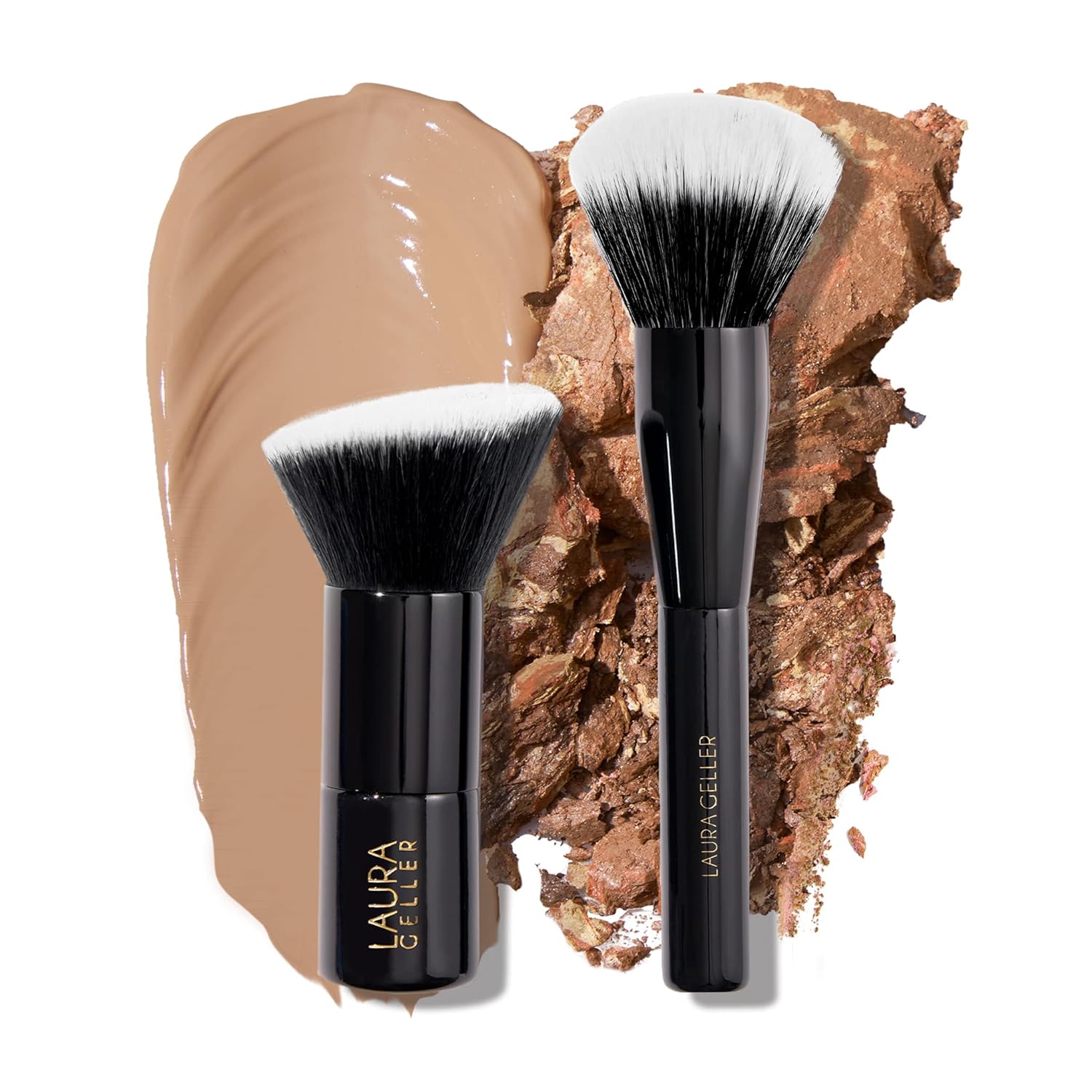 LAURA GELLER NEW YORK Blendies Beauties 2 Piece Brushes Set, Kabuki Brush and Full Face Brush