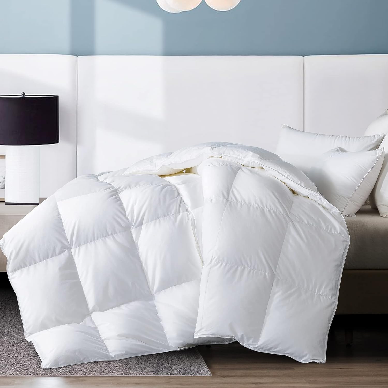 This comforter is shockingly great quality for how affordable it is. Its the coziest thing ever. Super lightweight, but also keeps you warm. Has so many cold spots for your feet. We hate it when we wash this one and have to use a different comforter for the night. Its honestly our comfort! We look forward to hopping into bed every night!