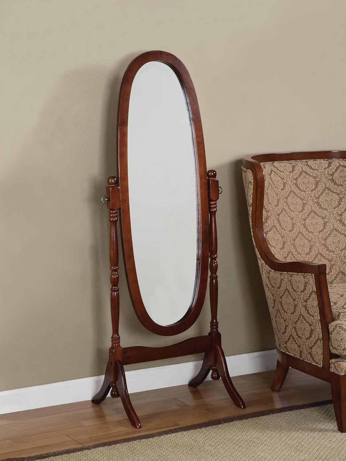 This mirror Is perfect. It was very easy to assemble and work fits perfectly in my guest room.