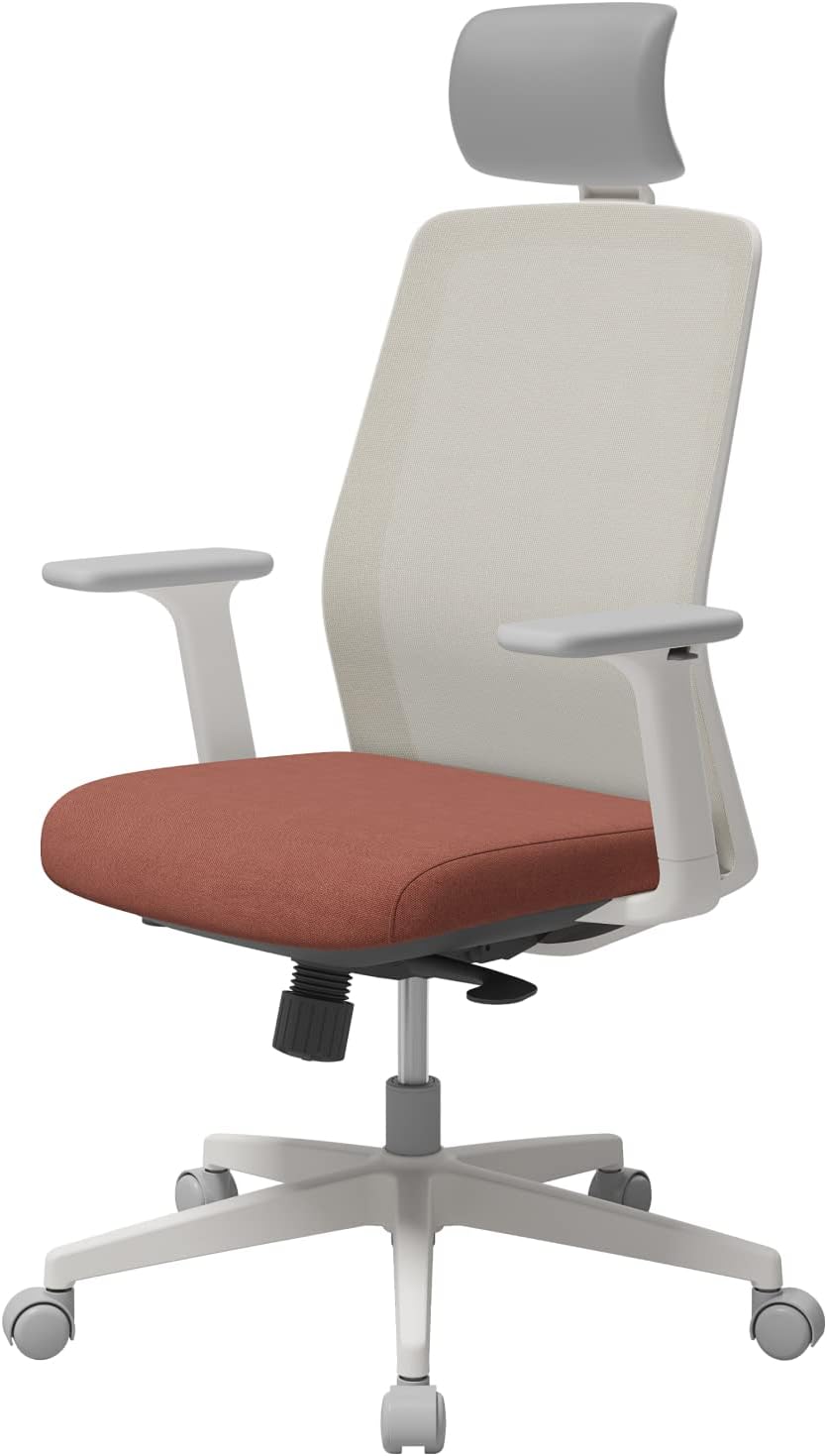 SIDIZ T40 SE Ergonomic Office Chair : Comfortable Home Office Chair with Reclining Tilt Lock, Headrest, 3D Armrests, Mesh Back Computer Desk Chair, Alternative Gaming Chair (Terracotta)