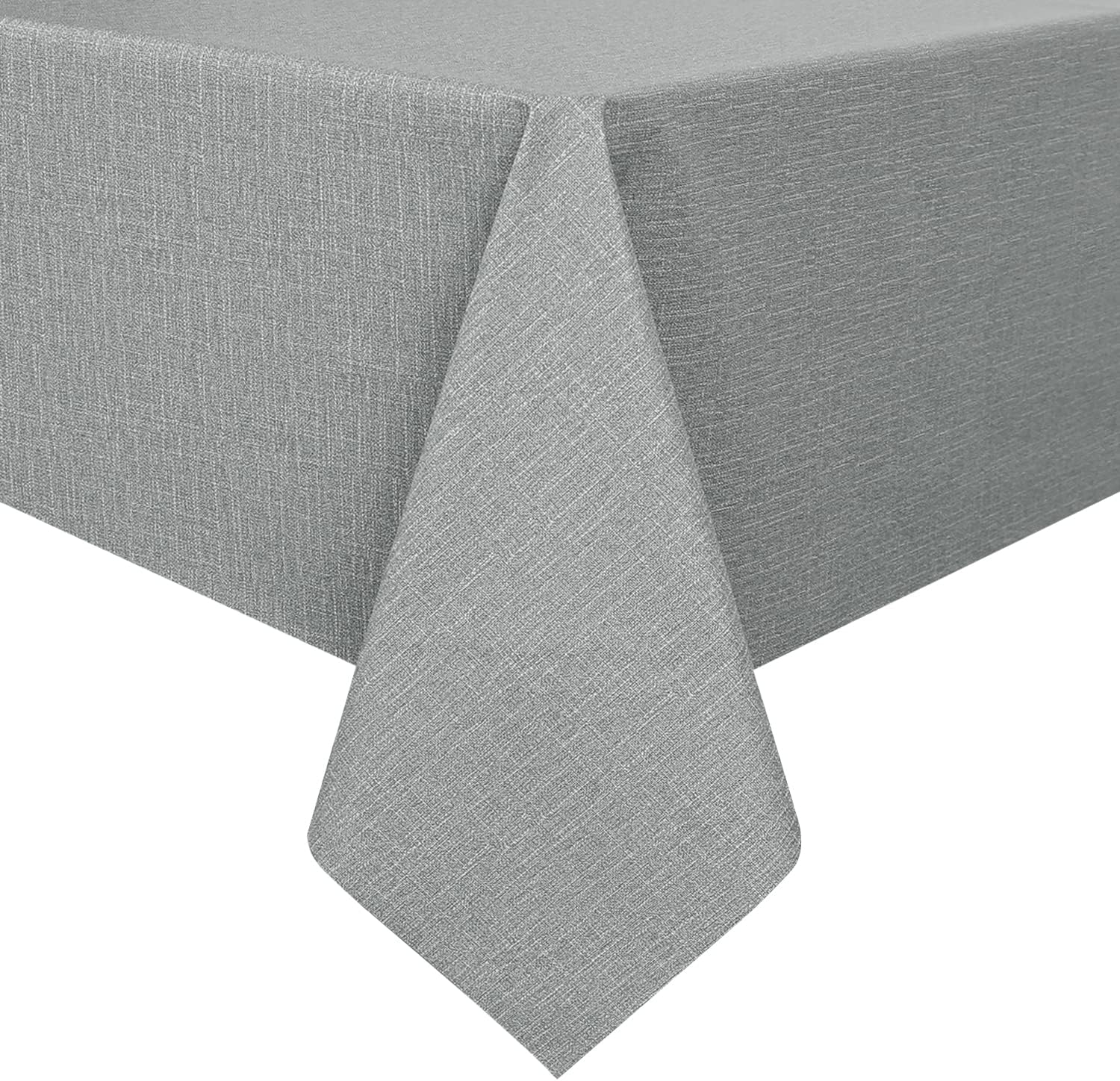 Romanstile 100% Waterproof PVC Tablecloth, Rectangle Oil Spill Proof Stain Resistant Vinyl Table Cloth, Wipe Clean Plastic Table Covers for Kitchen/Dining/Parties - 54 x 78 Inch, Light Grey
