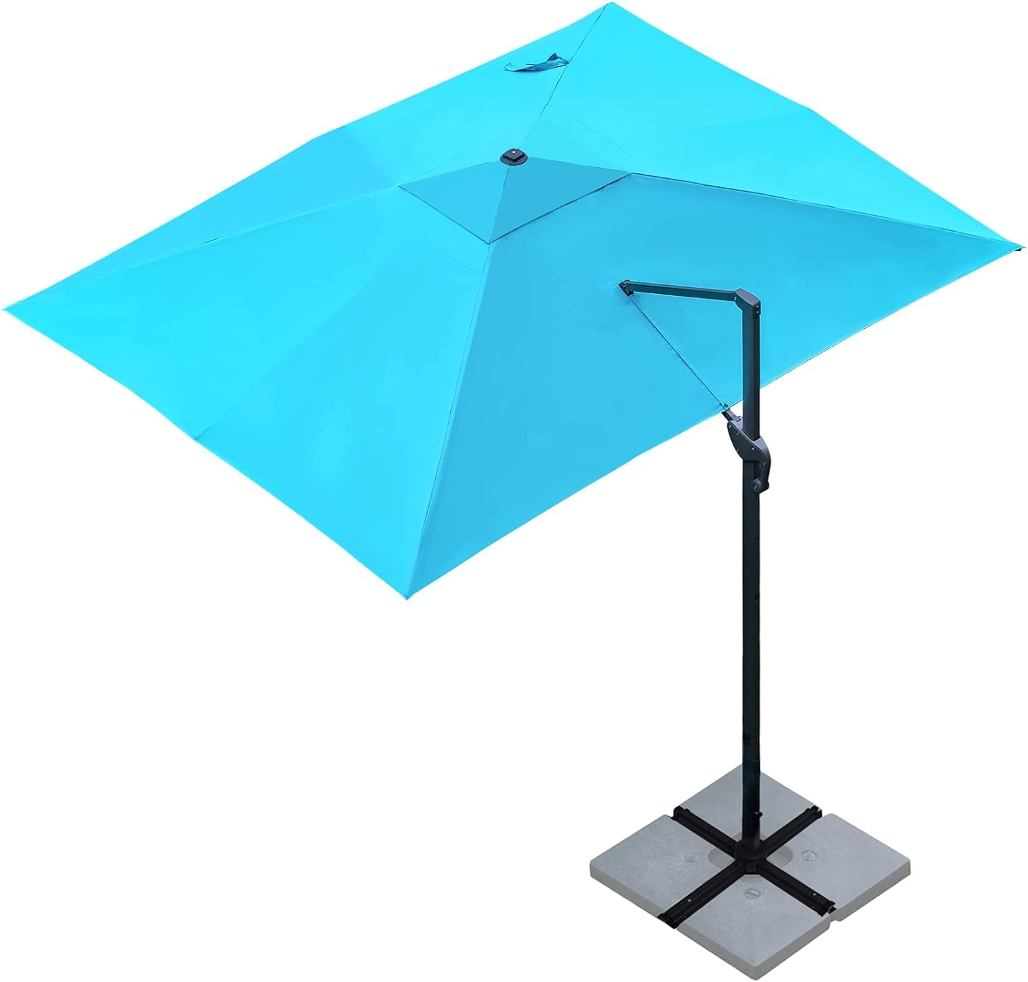 Sunnyglade 10x13Ft Cantilever Patio Umbrella Rectangular Deluxe Offset Umbrella 360Rotation & Integrated Tilting System Patio Hanging Umbrella for Market Garden Deck Pool Backyard Patio(Blue)