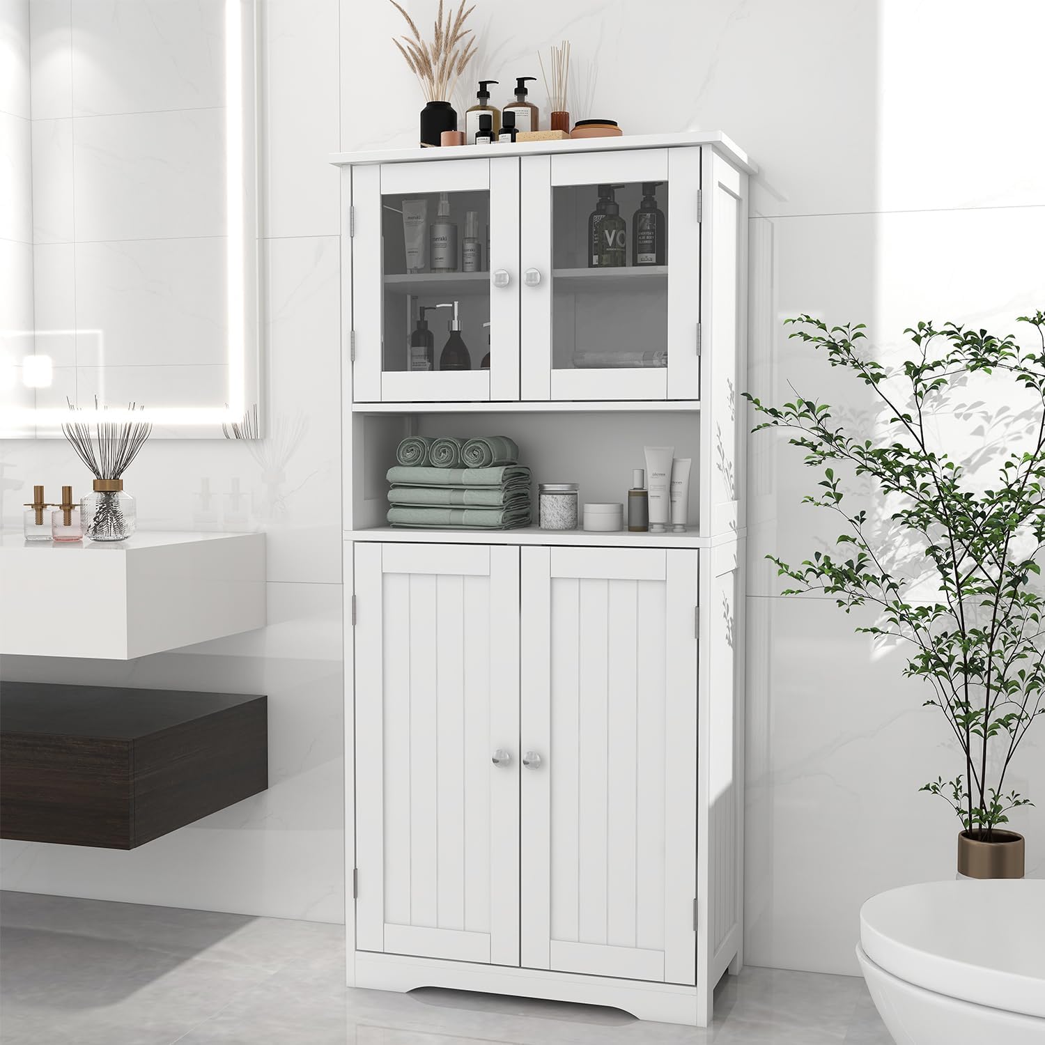 Very nice cabinet fit in my bathroom. Easy to install, come with all the piece needed and a very clear instruction. Would really recommend if you need extra storage at your bathroom.