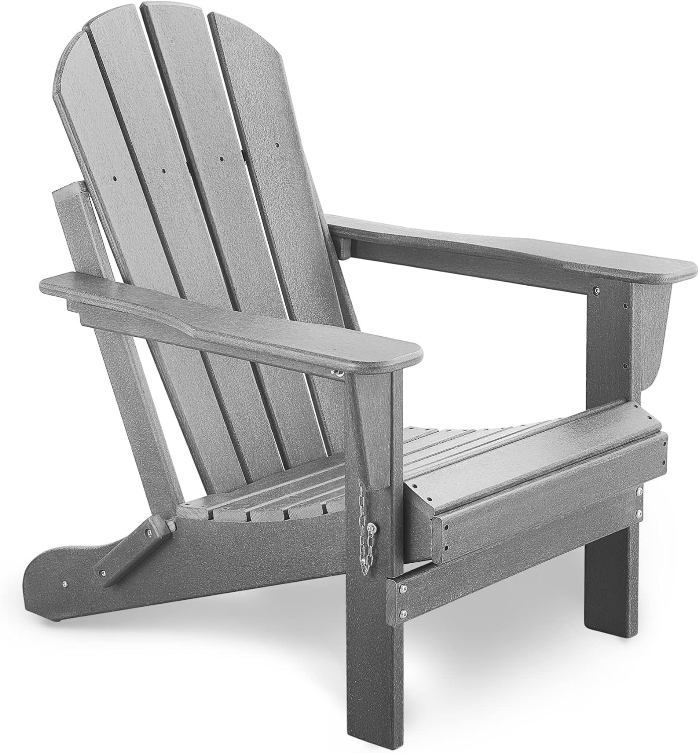 WILLIAMSPACE Folding Adirondack Chair Outdoor, Weather Resistant Patio Chairs for Garden Deck Backyard, Easy Maintenance & Classic Adirondack Chairs Design - Grey