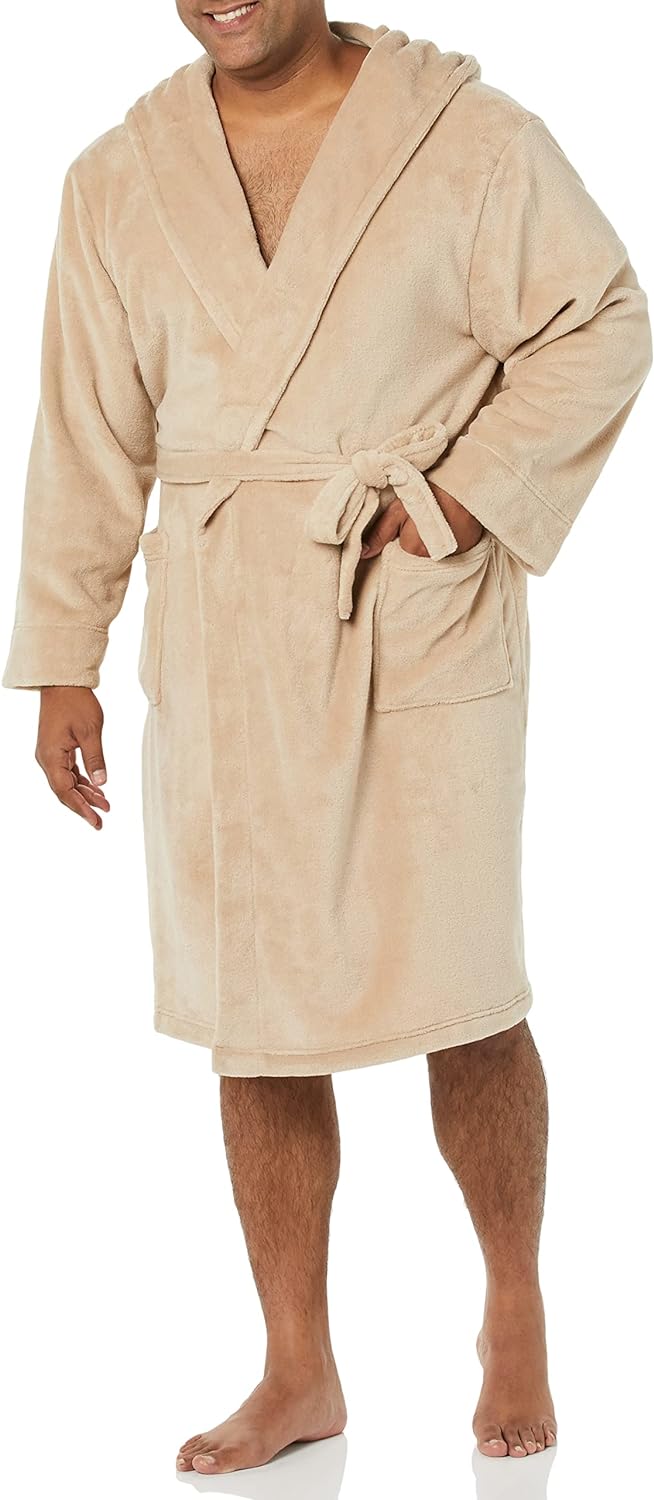 Amazon Essentials Men' Mid-Length Plush Robe