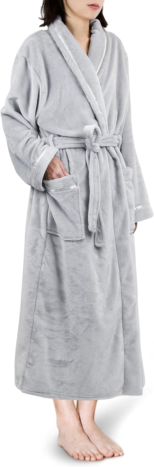 PAVILIA Fleece Robe For Women, Plush Warm Bathrobe Womens, Fluffy Soft Spa Long Robe