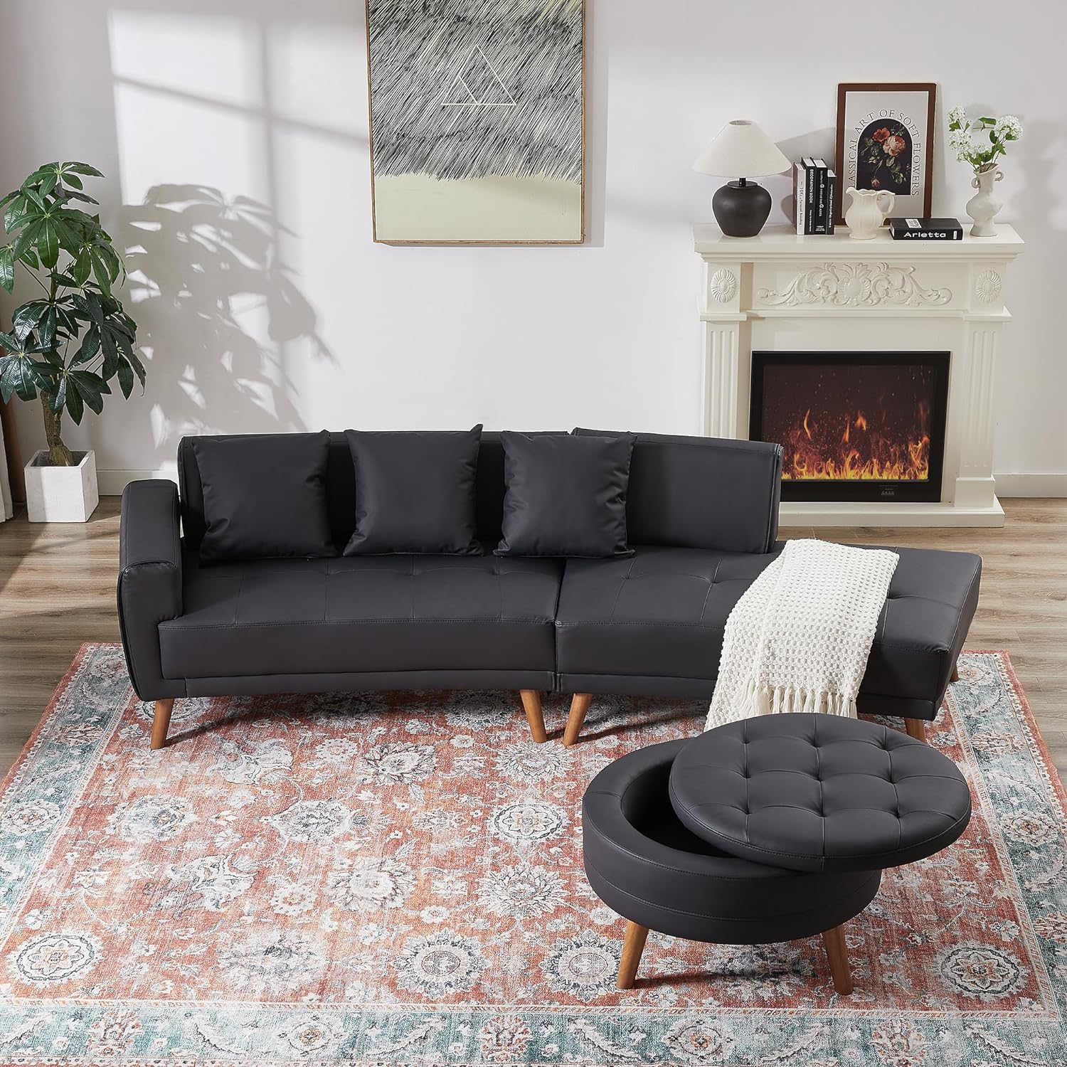 This sectional is so soft and comfortable, and the texture is beautiful. It is definitely big enough for entertaining. It was easy to put together, and I love that it comes with fasteners that keep the pieces from sliding apart. Great value for money. I would 100% purchase again.