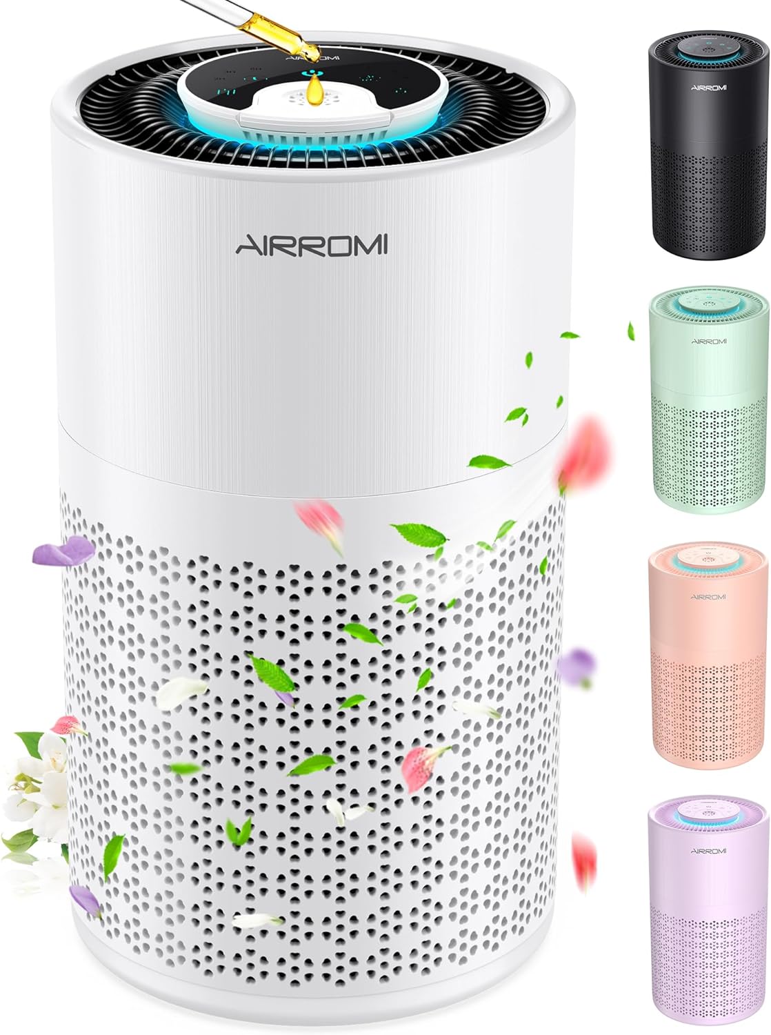 Air Purifier for Bedroom with True H13 HEPA 3-in-1 Filters, Pet Air Purifiers for Home Cat Pee Smell, Covers Up to 990 Ft, Quiet 360 intake Air Cleaner for Allergies Dust Smoke Odor Dander