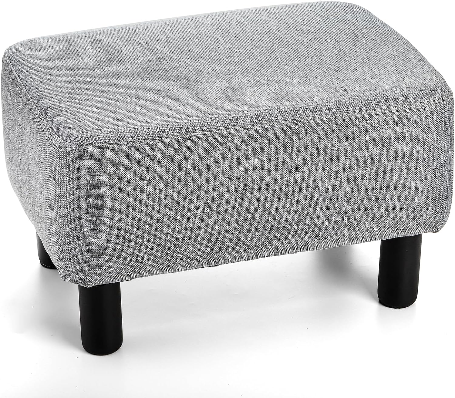 SOUJOY Small Foot Stool, Ottoman Footrest with Padded Seat and Legs, Fabric Rectangular Sofa Tea Stool for Living Room Bedroom