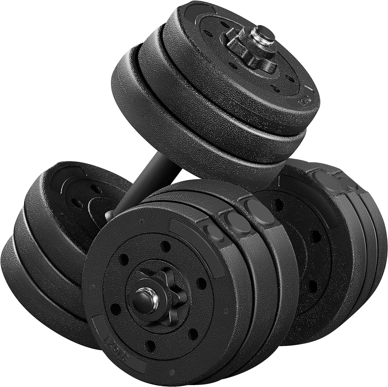 Yaheetech Adjustable Dumbbells Weight Set Dumbbell Weights Exercise & Fitness Equipment w/ 4 Spinlock Collars & 2 Connector Options for Women & Men Gym Home Strength Bodybuilding Training 44LB/66LB