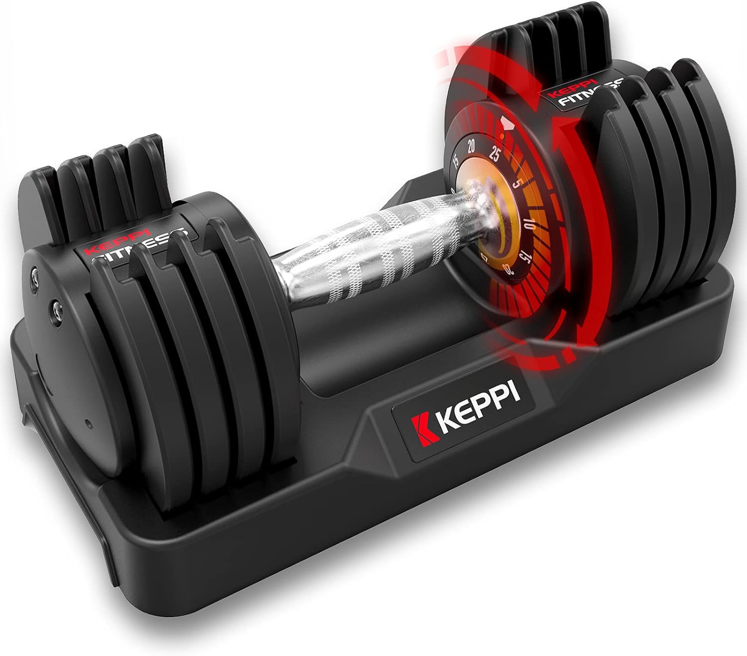 Keppi Adjustable Dumbbells Set,25lb Dumbbells with Anti-Slip Metal Handle for Exercise & Fitness Fast Adjust Weight for Full Body Workout Fitness