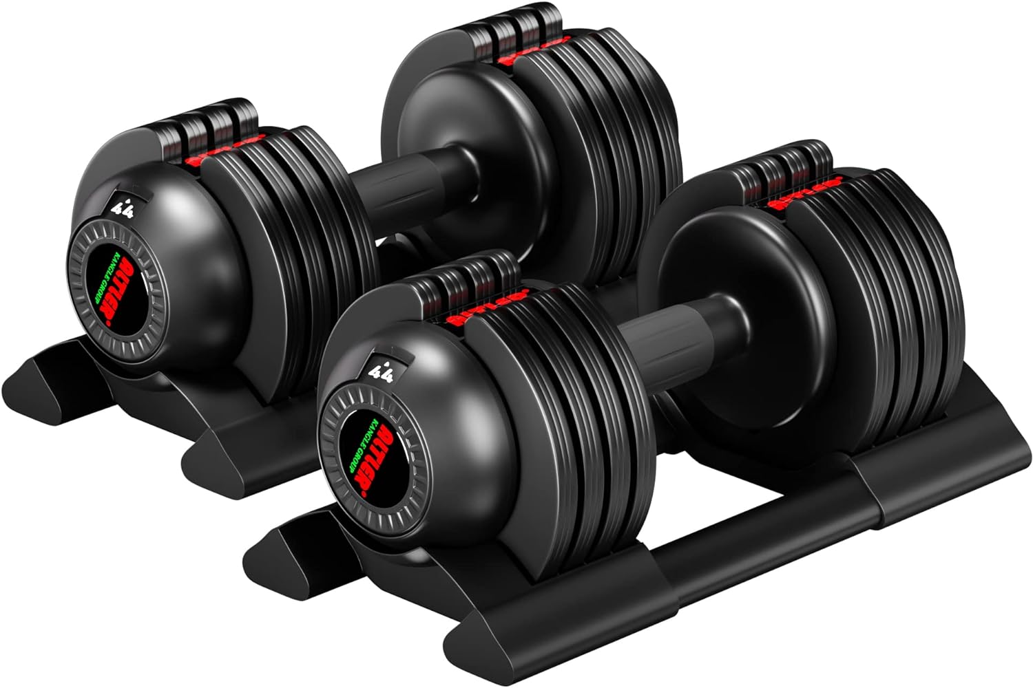 Adjustable Dumbbell, 22lb/44lb/52lb Dumbbell Set with Tray for Workout Strength Training Fitness, Adjustable Weight Dial Dumbbell with Anti-Slip Handle and Weight Plate for Home Exercise