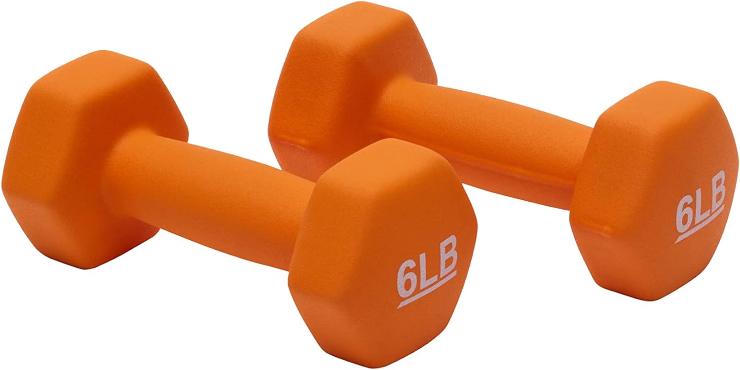 Amazon Basics Easy Grip Workout Dumbbell, Neoprene Coated, Various Sets and Weights available