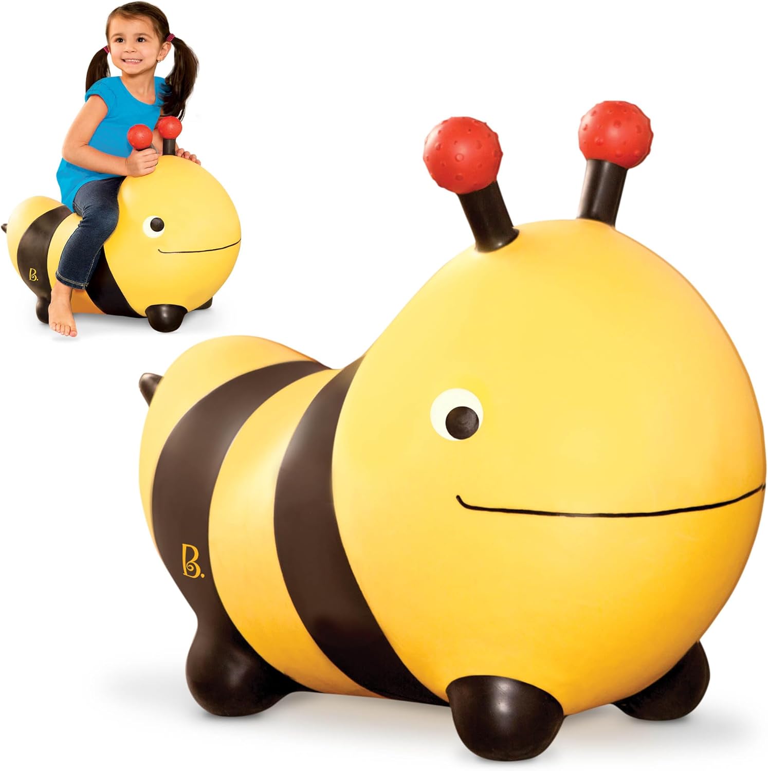 B. toys- Bouncy Boing! - Bizzi- Inflatable Bee Bouncer- Ride On- Air Pump Included  Sit & Bounce 18 Months  