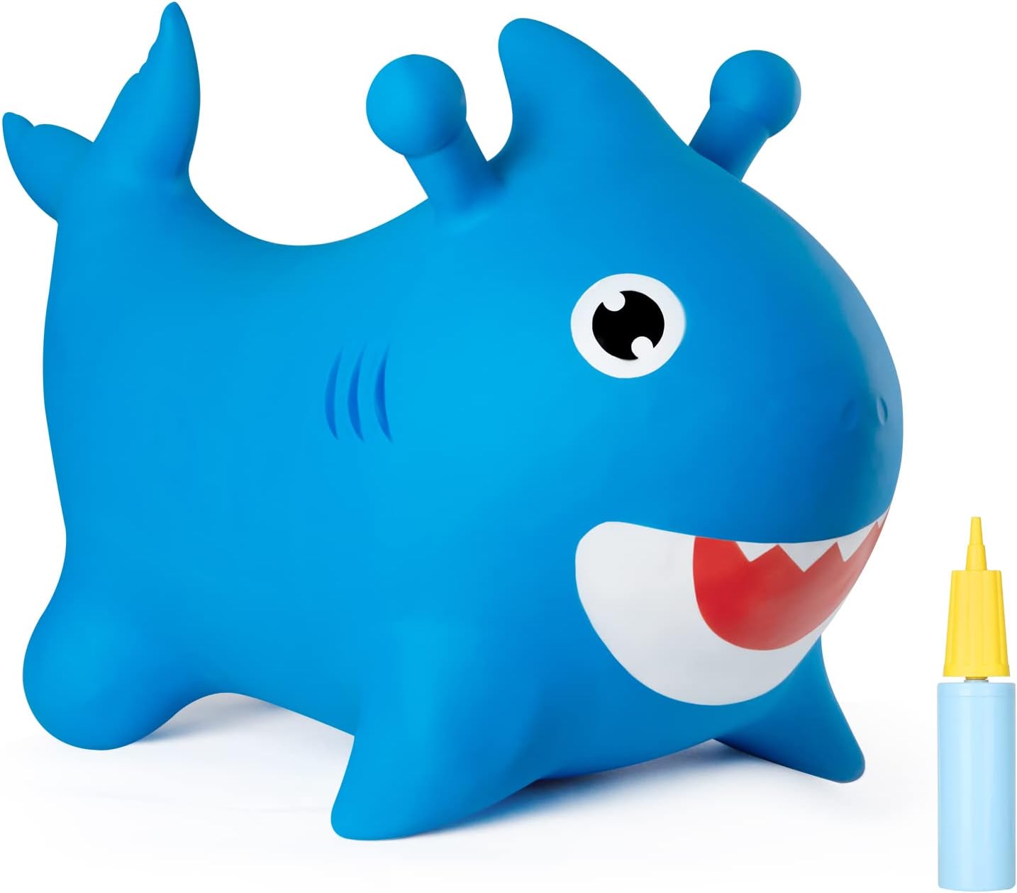 INPANY Bouncy Baby Shark Toys 2 Year Old Boy, Toddler Inflatable Hopper/Bounce Horse/Hopping Horse, Ride on Animal Toys for Kids/Children/Girls 3 4, Birthday Gifts (Include Pump)