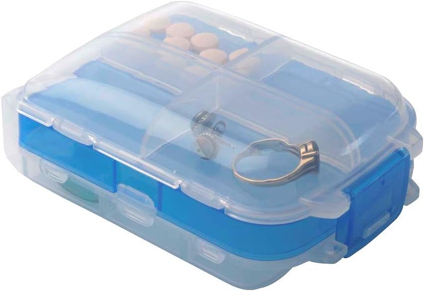 I bought one of these from Wal-mart many many years ago in a double fold design, but I lost it on one of my trips, and have been looking for a replacement ever since. This is an improved design, with a third compartment in the middle, and it' an excellent pill/vitamin container. Its very small, but keeps things organized and easy to find, and you can't beat the price.