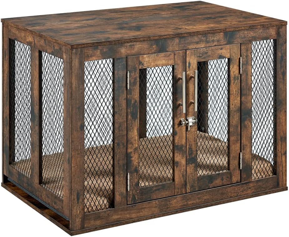 This was easy to construct , great instructions, very well written. The crate is a beautiful piece of furniture in my living room. I wasnt thrilled about the latching system though. Im actually going to add an additional latch to outside. I thought the inside latches were a bit unsafe for my dog. This would not stop me from buying or recommending this product. Lowes sells heavier latches.