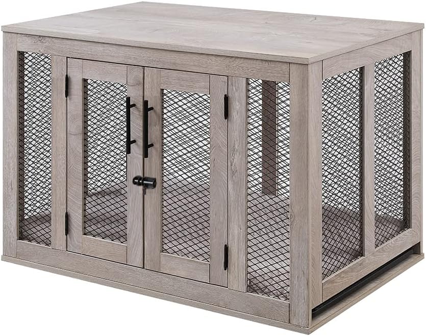 This was easy to construct , great instructions, very well written. The crate is a beautiful piece of furniture in my living room. I wasnt thrilled about the latching system though. Im actually going to add an additional latch to outside. I thought the inside latches were a bit unsafe for my dog. This would not stop me from buying or recommending this product. Lowes sells heavier latches.