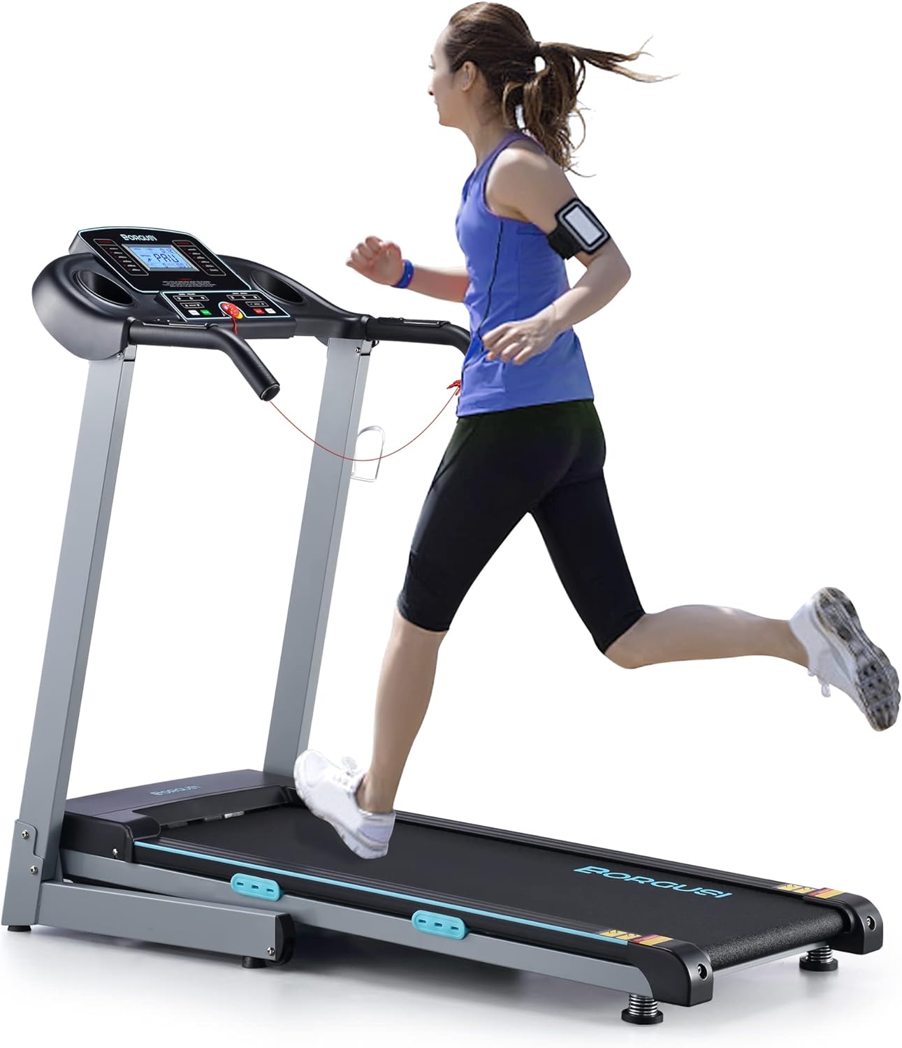 Treadmill with Auto Incline, 300 LBS Capacity Running Machine with 17.5 Wide Belt, 3HP Folding Electric Treadmills with Bluetooth Speaker for Home, Up to 8.5 MPH Speed, 15 Preset Programs