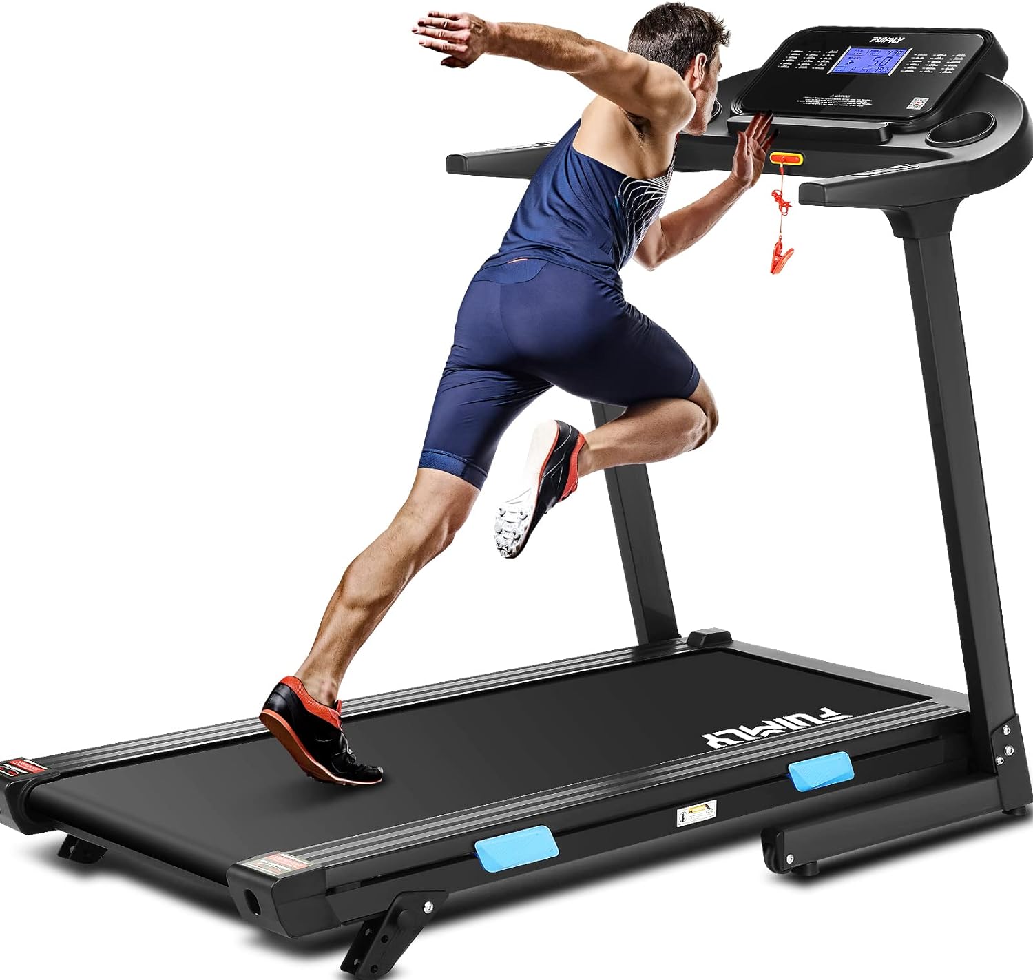 Treadmill 300 lb Capacity with Incline, FUNMILY 3.25HP 18 INCH Wide Foldable Treadmill with Incline, Walking Running Machine for Home Office Gym with 36 Preset Programs, LCD Display, App Control