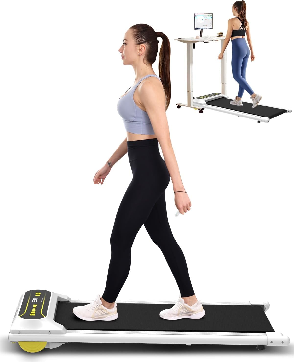 Under Desk Treadmill, Walking Pad Treadmills for Home/Office, Portable Electric Walking Treadmill 2.25HP, Walking Machine with 265 lbs Weight Capacity