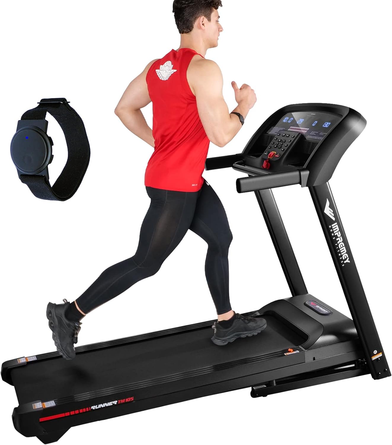 Folding Treadmill with Incline 15%, 3.5HP Power, 350 Lb Capacity, 11 MPH, 50 x 19 Ultra Large Running Area, Heart Rate Control Running with Armband for Advanced Runner Home Use