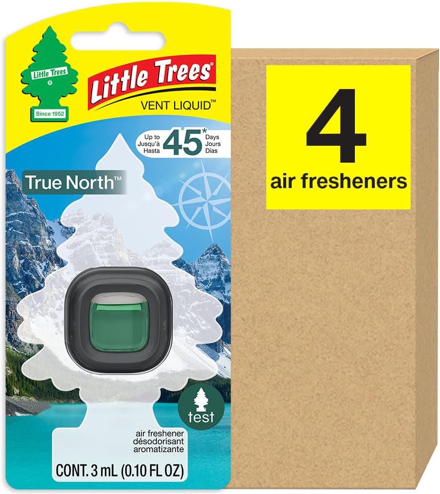 LITTLE TREES Car Air Freshener. Vent Liquid Provides Long-Lasting Scent for Auto or Home. Add a Splash of LITTLE TREES to your Vent. True North, 4 Air Fresheners