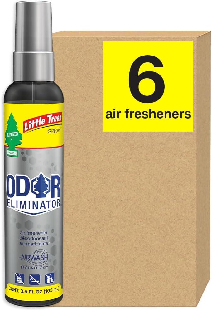 LITTLE TREES Car Air Freshener. SPRAY Provides a Long-Lasting Scent for Auto or Home. On-the-go Freshness. Original, 6 Air Fresheners