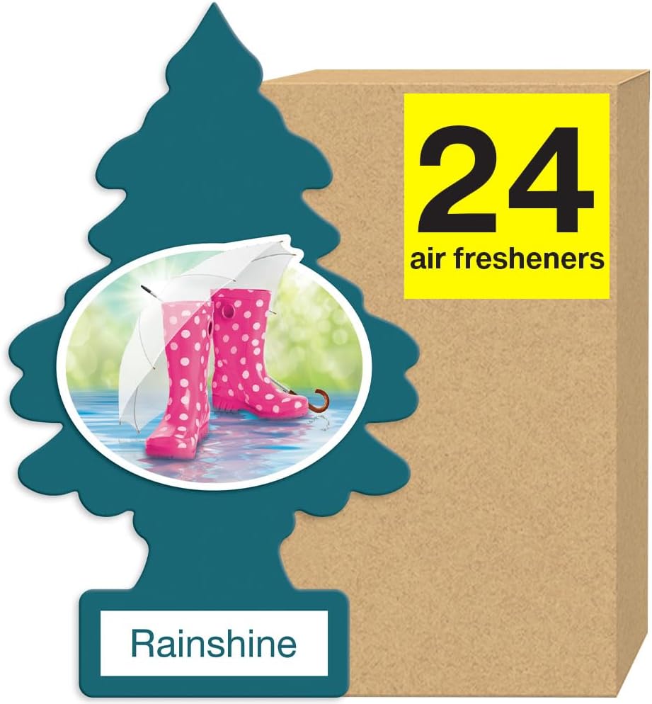 LITTLE TREES Air Fresheners Car Air Freshener. Hanging Tree Provides Long Lasting Scent for Auto or Home. Rainshine, 24 Air Fresheners