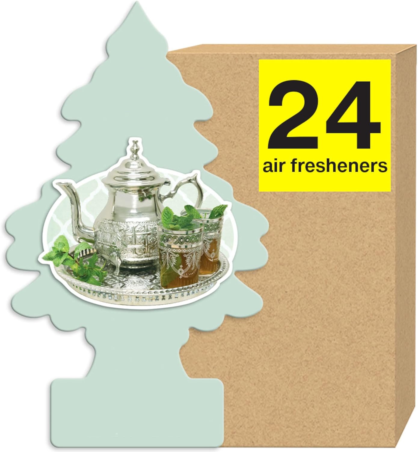 LITTLE TREES Air Fresheners Car Air Freshener. Hanging Tree Provides Long Lasting Scent for Auto or Home. Moroccan Mint Tea, 24 Air Fresheners