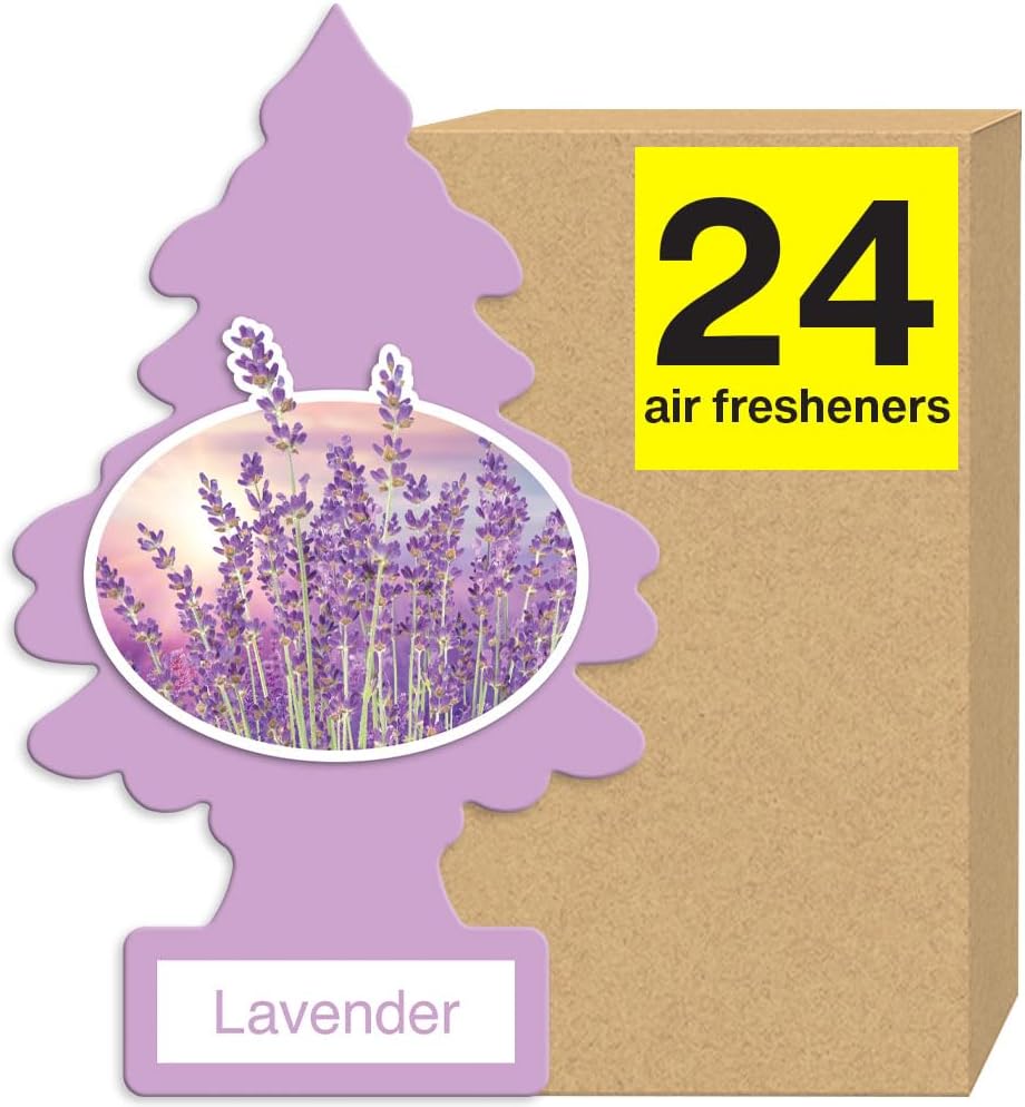 LITTLE TREES Air Fresheners Car Air Freshener. Hanging Tree Provides Long Lasting Scent for Auto or Home. Lavender, 24 Air Fresheners