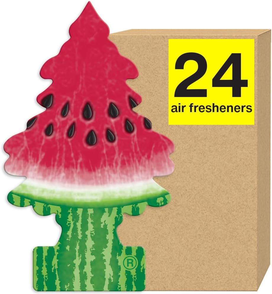 LITTLE TREES Air Fresheners Car Air Freshener. Hanging Tree Provides Long Lasting Scent for Auto or Home. Watermelon, 24 Air Fresheners