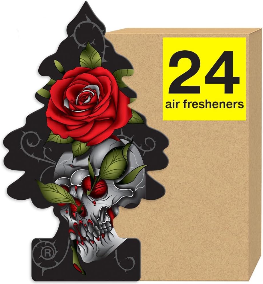 LITTLE TREES Air Fresheners Car Air Freshener. Hanging Tree Provides Long Lasting Scent for Auto or Home. Rose Thorn, 24 Air Fresheners