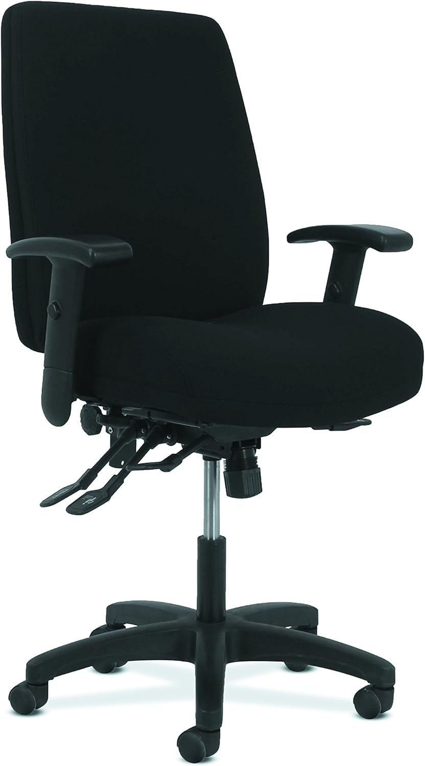 HON HONVL283A2VA10T Network High-Back Task Computer Chair for Office Desk, Black Fabric (HVL283), Asynchronous