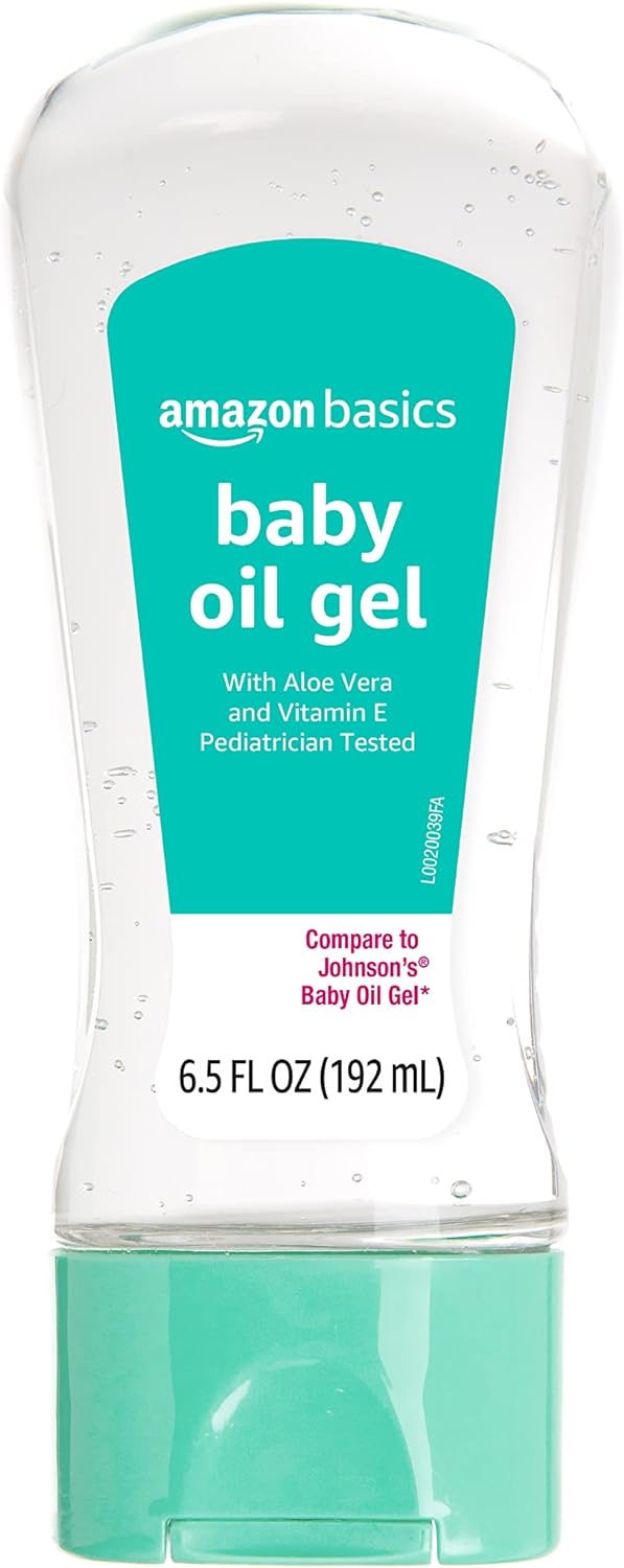 Amazon Basics Baby Oil Gel with Aloe & Vitamin E, 6.5 Fluid Ounce, 1-Pack (Previously Solimo)