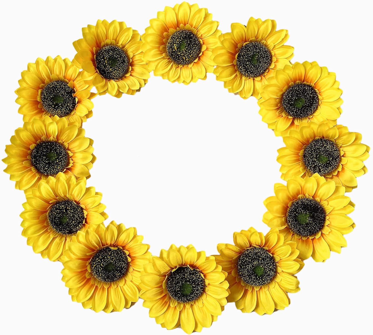 UKELER 12pcs Large Artificial Sunflower Heads 6.2'' Yellow Sunflower Artificial Flowers for Home Decoration, Wedding Decor, Birthday Party Decor, Garden Craft Art Decor, Decoration