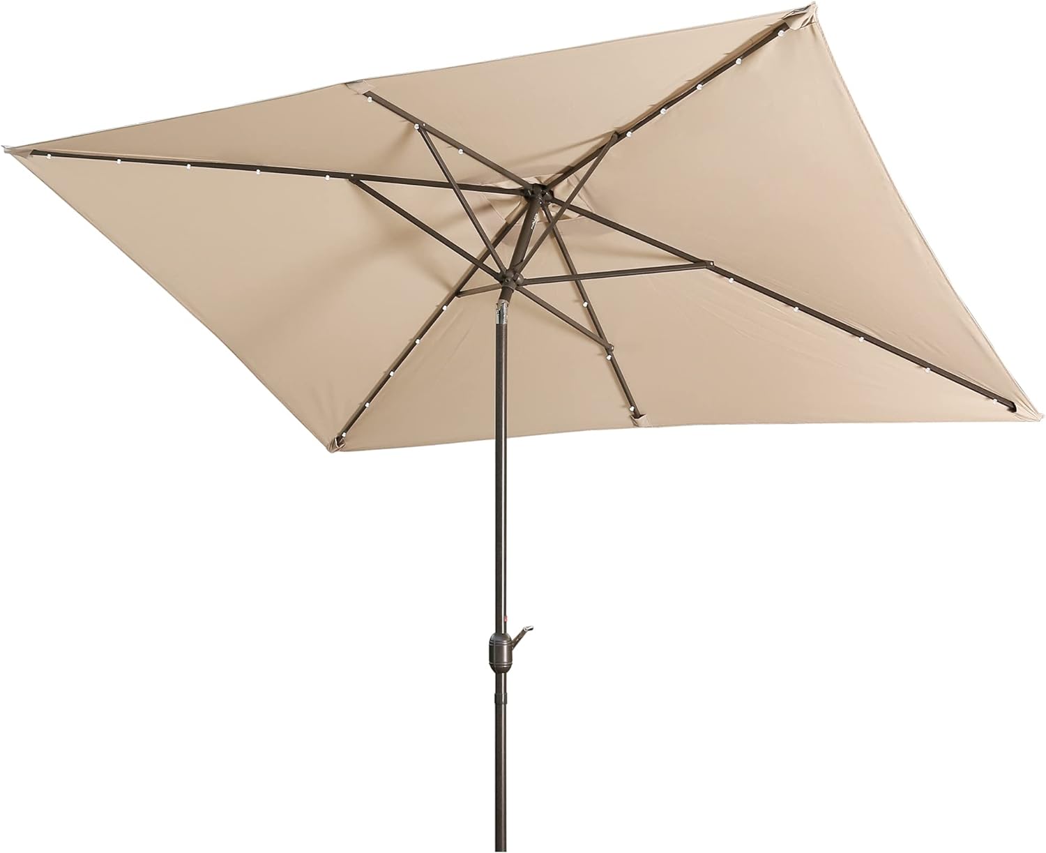 CASAINC 6.5 X10 FT Rectangular Patio Umbrella Market Table Umbrella Outdoor Aluminium Umbrella with Push Button Tilt & Crank