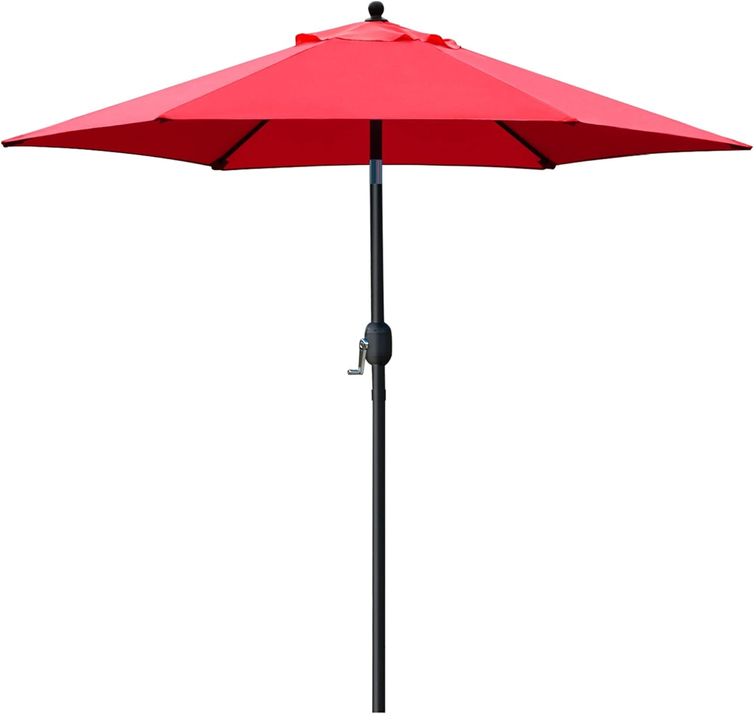 Sunnyglade 7.5' Patio Umbrella Outdoor Table Market Umbrella with Push Button Tilt/Crank, 6 Ribs (Red)