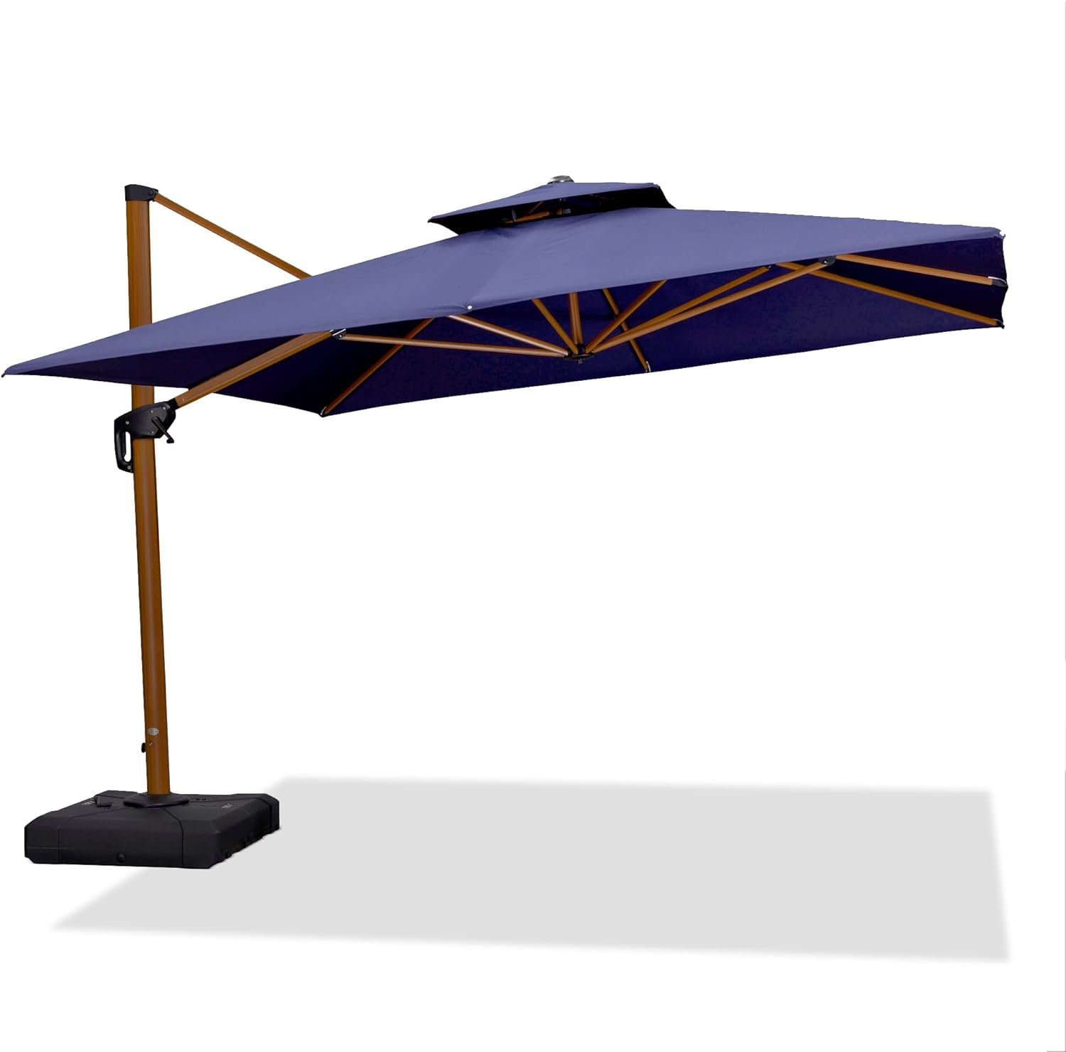 PURPLE LEAF 11ft Patio Umbrella Outdoor Square Umbrella Large Cantilever Umbrella Windproof Offset Umbrella Heavy Duty Sun Umbrella for Garden Deck Pool Patio, Navy Blue