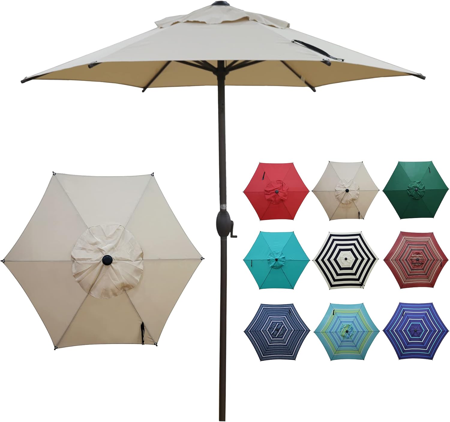 Abba Patio Patio Umbrella Outdoor Umbrella Patio Market Table Umbrella with Push Button Tilt and Crank for Garden, Lawn, Deck, Backyard & Pool