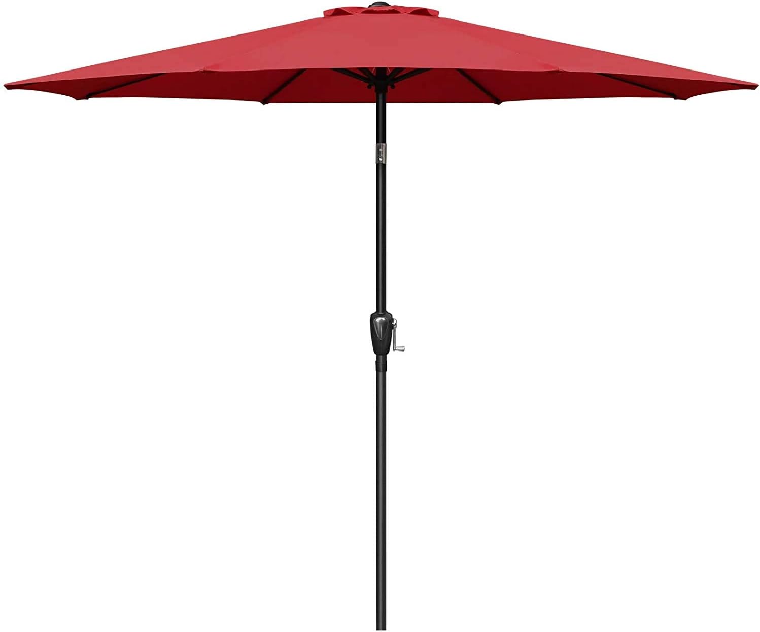 Simple Deluxe Outdoor Market Table Patio Umbrella with Button Tilt, Crank and 8 Sturdy Ribs for Garden, Deck, Lawn, Backyard & Pool