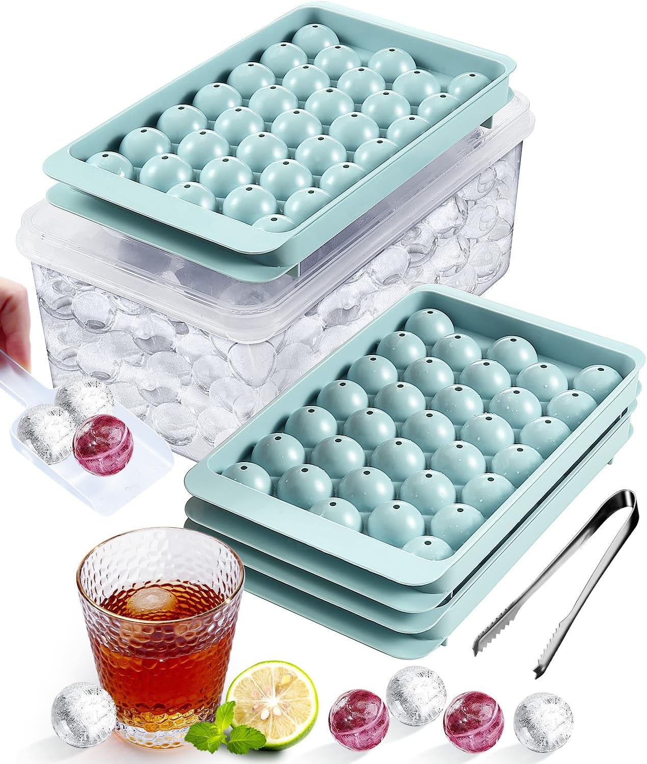 These ice cube trays work great. Tried the silicon ones and they were not good. These are easy to use and make perfect ice balls. About the size of bouncy balls. Easy to fill just add water till all are full plus a little bit more then close. Easy to get cubes out. Very Happy