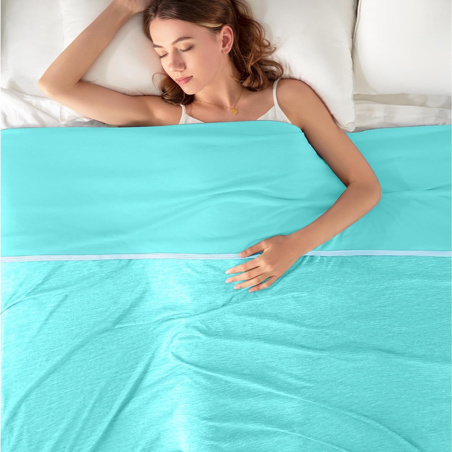 I absolutely love this blanket. My husband bought this for me and I stay cool all night. It keeps me cool and is light weight. I recommend this blanket to friends and family and have purchased one as a gift to my mom.